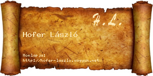 Hofer László névjegykártya